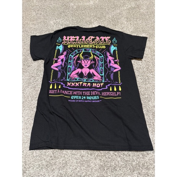 Spencer's Other - HELLCATS Gentlemen's Club Dance W Devil Spencer's Black Graphic Tee Small NWOT